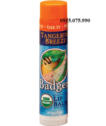 Badger Sáp dưỡng môi hữu cơ hương quýt Classic Organic lip balm Tangerine Breeze