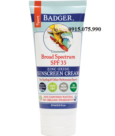 Badger Kem chống nắng thể thao Sport Sunscreen Cream SPF 35