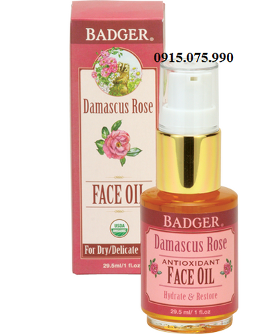 Badger organic face oil Tinh dầu dưỡng da hữu cơ hoa hồng