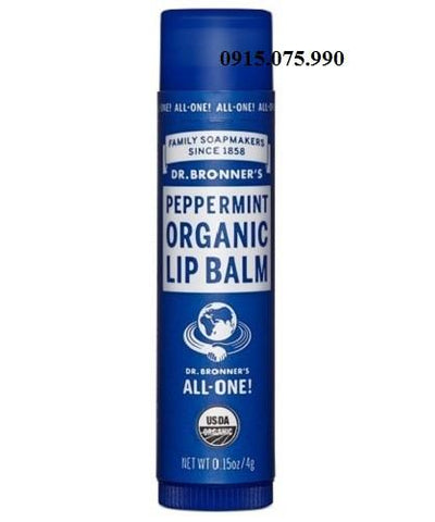Dr Bronner Sáp dưỡng môi hữu cơ hương bạc hà Organic Peppermint Lip Balm