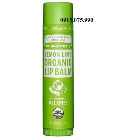 Dr Bronner Sáp dưỡng môi hữu cơ hương chanh quýt Organic Lemon Lime Lip Balm