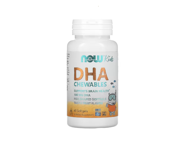 Now DHA 100 mg Kid's Chewable - Viên nhai tăng cường trí nhớ, sáng mắt